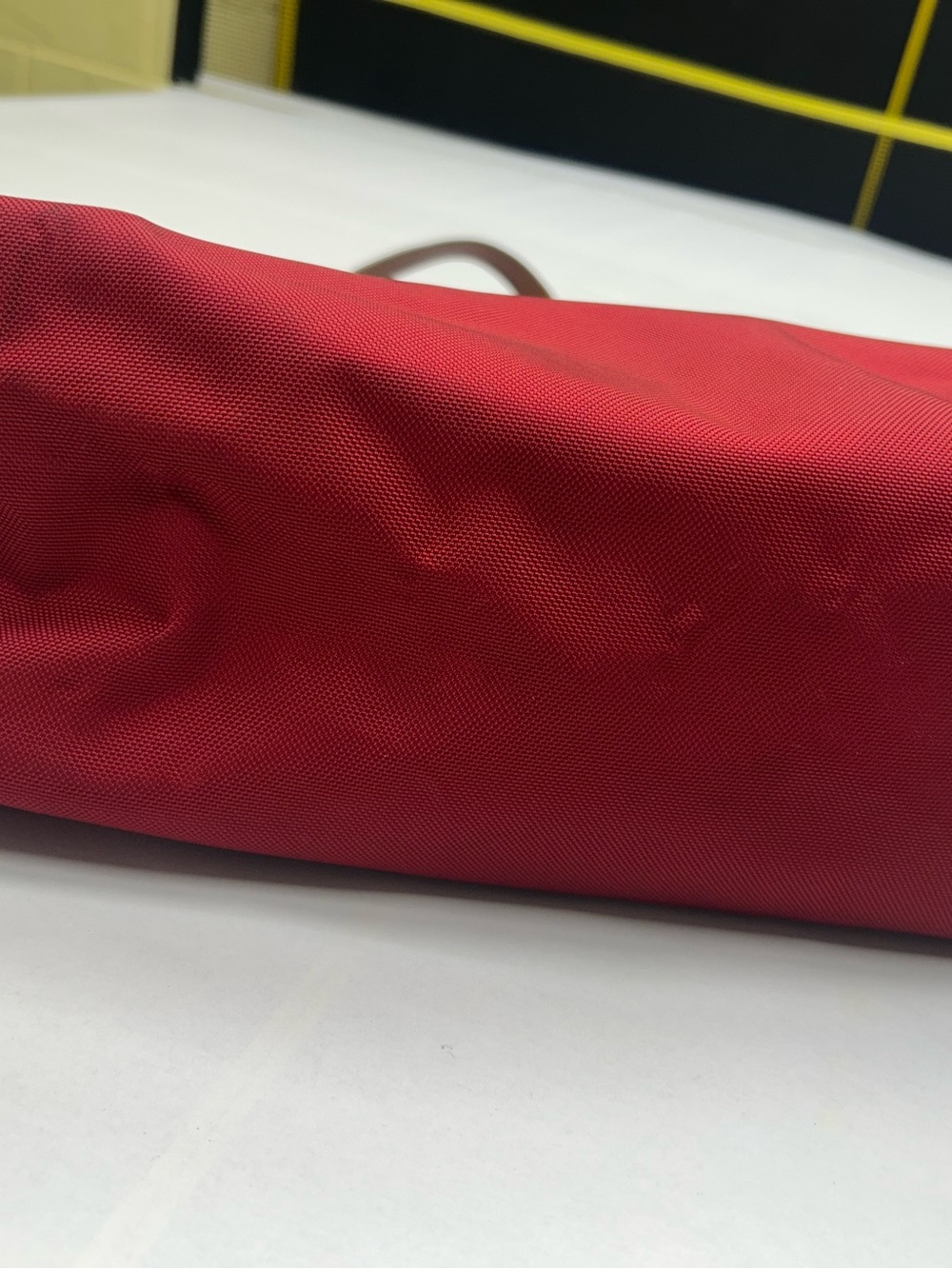 Ralph Lauren Red Tote with Brown Leather-Strap Handles - Picture 7 of 14